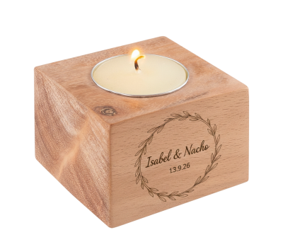 portavelas de bambú personalizable como detalle de boda para tus invitados